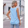 Zeagoo Womens 2025 Silk Satin Tank Tops V Neck Casual Cami Sleeveless Camisole Blouses Summer Basic Tank Shirt(A Light Blue)