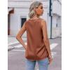 Zeagoo Womens 2025 Silk Satin Tank Tops V Neck Casual Cami Sleeveless Camisole Blouses Summer Basic Tank Shirt(A Terracotta)
