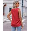 Zeagoo Womens 2025 Silk Satin Tank Tops V Neck Casual Cami Sleeveless Camisole Blouses Summer Basic Tank Shirt(Bright Red)