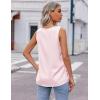 Zeagoo Womens 2025 Silk Satin Tank Tops V Neck Casual Cami Sleeveless Camisole Blouses Summer Basic Tank Shirt(Pink)