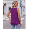 Zeagoo Womens 2025 Silk Satin Tank Tops V Neck Casual Cami Sleeveless Camisole Blouses Summer Basic Tank Shirt(Purple)