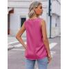 Zeagoo Womens 2025 Silk Satin Tank Tops V Neck Casual Cami Sleeveless Camisole Blouses Summer Basic Tank Shirt(Rose Red)