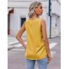 Zeagoo Womens 2025 Silk Satin Tank Tops V Neck Casual Cami Sleeveless Camisole Blouses Summer Basic Tank Shirt(Turmeric)