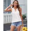 Zeagoo Women’s Pleated V Neck Flowy Sleeveless Tank Top(White)