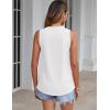 Zeagoo Women’s Pleated V Neck Flowy Sleeveless Tank Top(White)