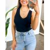 Zeagoo Womens Ribbed Tank Tops 2026 V Neck Slim Fit Knit Sleeveless Shirts Casual Basic Tee(Black)