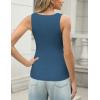 Zeagoo Womens Ribbed Tank Tops 2026 V Neck Slim Fit Knit Sleeveless Shirts Casual Basic Tee(Navy Blue)