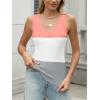 Zeagoo Womens Ribbed Tank Tops 2026 V Neck Slim Fit Knit Sleeveless Shirts Casual Basic Tee(Pink White Gray Stripe)