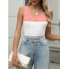 Zeagoo Womens Ribbed Tank Tops 2026 V Neck Slim Fit Knit Sleeveless Shirts Casual Basic Tee(Pink White Gray Stripe)