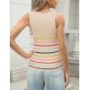 Zeagoo Womens Ribbed Tank Tops 2026 V Neck Slim Fit Knit Sleeveless Shirts Casual Basic Tee(Tw231-colorful Stripe)