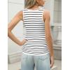 Zeagoo Womens Ribbed Tank Tops 2026 V Neck Slim Fit Knit Sleeveless Shirts Casual Basic Tee(Tw516-white Black Stripe)