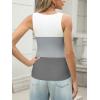 Zeagoo Womens Ribbed Tank Tops 2026 V Neck Slim Fit Knit Sleeveless Shirts Casual Basic Tee(White Gray Stripe)