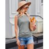Zeagoo Womens Ruched Tank Tops 2025 Crew Neck Cute Summer Sleeveless Blouse Shirts S-XXL(Grey)