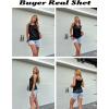 Zeagoo Women’s Sleeveless Sequin Top Sparkle Glitter Top Shimmer Camisole Vest Tank Tops(Black)