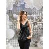 Zeagoo Women’s Sleeveless Sequin Top Sparkle Glitter Top Shimmer Camisole Vest Tank Tops(Black)