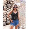 Zeagoo Women’s Sleeveless Sequin Top Sparkle Glitter Top Shimmer Camisole Vest Tank Tops(Black)