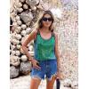 Zeagoo Women’s Sleeveless Sequin Top Sparkle Glitter Top Shimmer Camisole Vest Tank Tops(Dark Green Gradient)