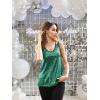 Zeagoo Women’s Sleeveless Sequin Top Sparkle Glitter Top Shimmer Camisole Vest Tank Tops(Dark Green Gradient)