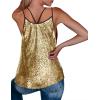 Zeagoo Women’s Sleeveless Sequin Top Sparkle Glitter Top Shimmer Camisole Vest Tank Tops(Gold)
