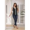Zeagoo Womens Sweater Vest V Neck Button Down Shirts Trendy Knit Sleeveless Cardigan Top Shirt S-XXL(Black White Color Block)