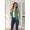 Zeagoo Womens Sweater Vest V Neck Button Down Shirts Trendy Knit Sleeveless Cardigan Top Shirt S-XXL(Green Stripe)