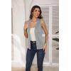 Zeagoo Womens Sweater Vest V Neck Button Down Shirts Trendy Knit Sleeveless Cardigan Top Shirt S-XXL(Light Gray)