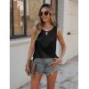 Zeagoo Womens Tank Tops Crewneck Loose Fit Basic Business Casual Summer Sleeveless Shirts Blouse S-XXL(Black)