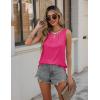 Zeagoo Womens Tank Tops Crewneck Loose Fit Basic Business Casual Summer Sleeveless Shirts Blouse S-XXL(Rose Red)