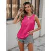 Zeagoo Womens Tank Tops Crewneck Loose Fit Basic Business Casual Summer Sleeveless Shirts Blouse S-XXL(Rose Red)