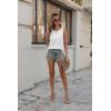 Zeagoo Womens Tank Tops Crewneck Loose Fit Basic Business Casual Summer Sleeveless Shirts Blouse S-XXL(White)