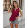 Zeagoo Womens Tank Tops Crewneck Loose Fit Basic Business Casual Summer Sleeveless Shirts Blouse S-XXL(Wine Red)