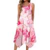 Zeagoo Womens Casual Dress for Summer Tank Dress Loose Flowy Beach Dress with Pockets Hankerchief Flare Midi Sundress 2026(01 A-pink)