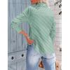 Zeagoo Womens Button Down Shirts Long Sleeve V Neck Tops Wrinkle Free Collared Work Office Solid Blouses Corset Tops(Green Stripe)