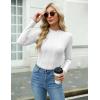 Zeagoo Womens Long Sleeve T Shirts Casual Mock Neck Tops Fall Pleated Blouses Basic Trendy Clothes 2024(Z-black/White)