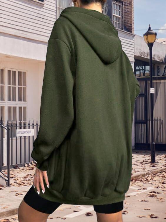 imageZeagoo Womens Zip Up Hoodies Long Tunic Sweatshirts Oversized Fleece Casual Long Sleeve 2026 Fall Hoodie Jacket Coat01 Army Green