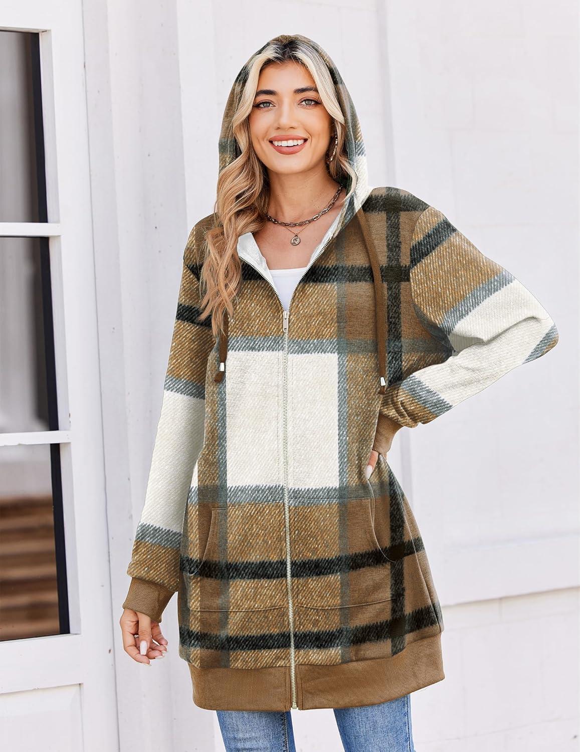 imageZeagoo Womens Zip Up Hoodies Long Tunic Sweatshirts Oversized Fleece Casual Long Sleeve 2026 Fall Hoodie Jacket CoatGz554