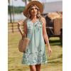 Zeagoo Summer Dresses for Women 2026 Sleeveless Dress V Neck Tank Dress Pleated Floral Tshirt Sundresses with Pockets(Green Floral-printed)