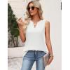Zeagoo Womens V Neck Tank Tops 2026 Summer Tops Casual Sleeveless Shirts Loose Fit Dressy Business Work Clothes(White)