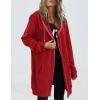 Zeagoo Women’s Zip Up Hoodies Long Tunic Sweatshirts Oversized Fleece Casual Long Sleeve 2026 Fall Hoodie Jacket Coat(01 Red)