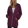 Zeagoo Women’s Zip Up Hoodies Long Tunic Sweatshirts Oversized Fleece Casual Long Sleeve 2026 Fall Hoodie Jacket Coat(01 Wine Red)