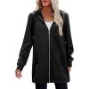 Zeagoo Women’s Zip Up Hoodies Long Tunic Sweatshirts Oversized Fleece Casual Long Sleeve 2026 Fall Hoodie Jacket Coat(01-black)