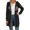 Zeagoo Women’s Zip Up Hoodies Long Tunic Sweatshirts Oversized Fleece Casual Long Sleeve 2026 Fall Hoodie Jacket Coat(Black Letter Print)