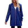 Zeagoo Women’s Zip Up Hoodies Long Tunic Sweatshirts Oversized Fleece Casual Long Sleeve 2026 Fall Hoodie Jacket Coat(Dark Blue)