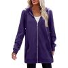 Zeagoo Women’s Zip Up Hoodies Long Tunic Sweatshirts Oversized Fleece Casual Long Sleeve 2026 Fall Hoodie Jacket Coat(Purple)