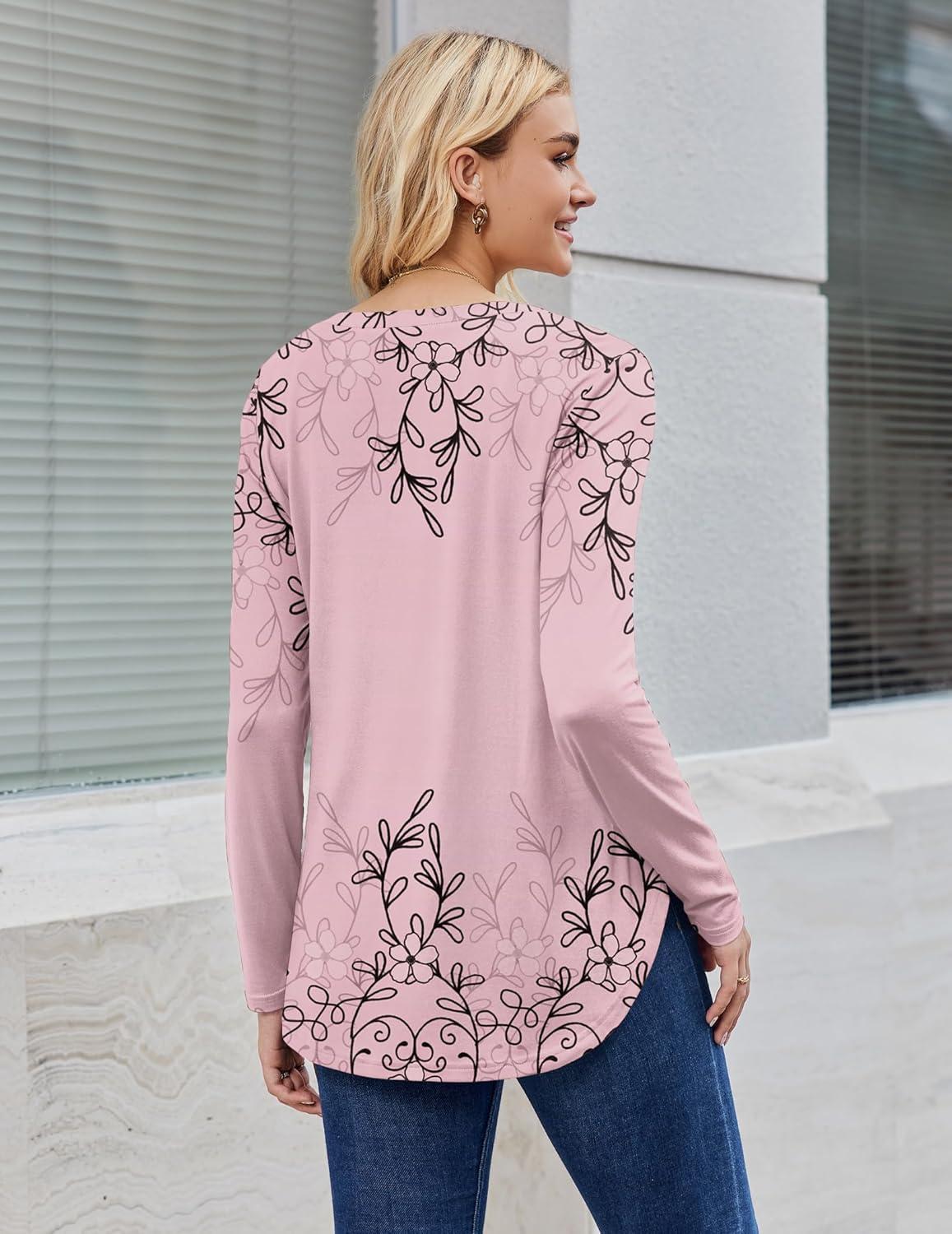 imageZeagoo Long Sleeve Tops for Women V Neck Shirt Loose Fall Tunic Tops Dressy Casual Work Blouse 2026Sf190