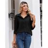 Zeagoo Button Down Shirts for Women Dressy Floral Printed Long Sleeve Blouse Business Casual Work Tops(A Black)