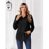 Zeagoo Button Down Shirts for Women Dressy Floral Printed Long Sleeve Blouse Business Casual Work Tops(A Black)