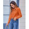 Zeagoo Button Down Shirts for Women Dressy Floral Printed Long Sleeve Blouse Business Casual Work Tops(A Orange)