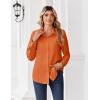Zeagoo Button Down Shirts for Women Dressy Floral Printed Long Sleeve Blouse Business Casual Work Tops(A Orange)