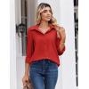 Zeagoo Button Down Shirts for Women Dressy Floral Printed Long Sleeve Blouse Business Casual Work Tops(A Red)